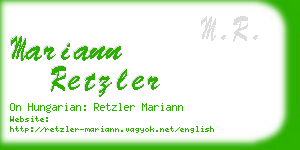 mariann retzler business card